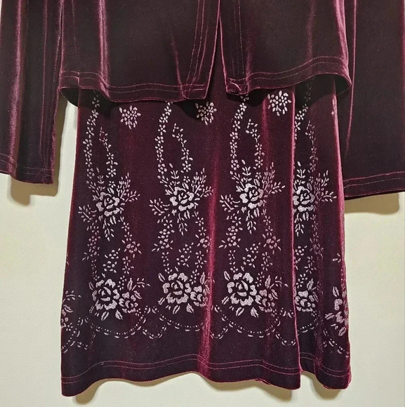 Vintage Y2K Maurices ENT Entrancy Velour Velvet Dress / Cardigan Size Medium - Picture 2 of 13